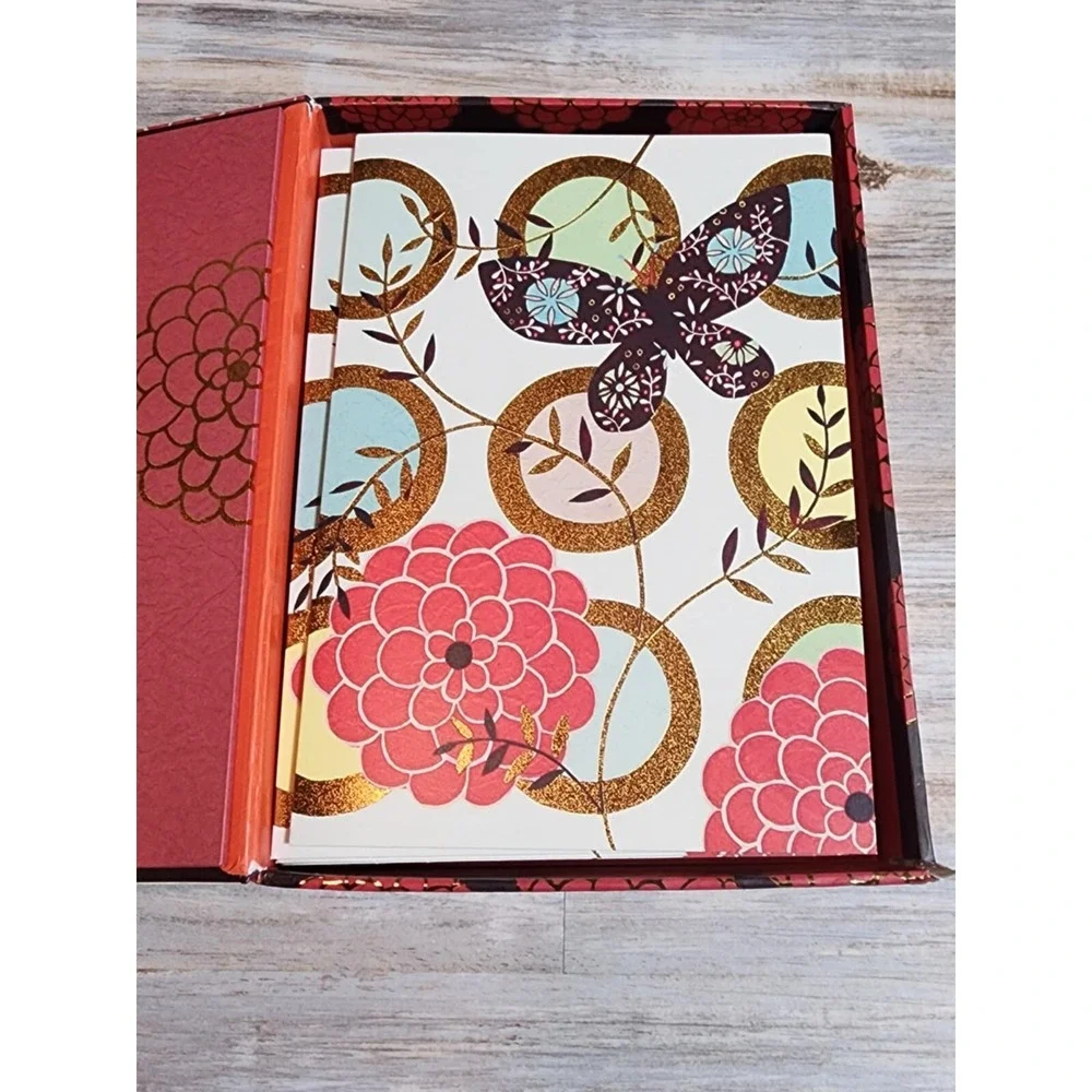 Papyrus Helen Rhodes Notecards in Box 20 Cards Butterfly and Bird w Envelopes